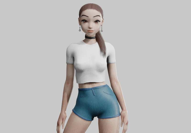 सुंदर किशोर महिला V15584 3D मॉडल .c4d .max .obj .3ds .fbx .stl .blend