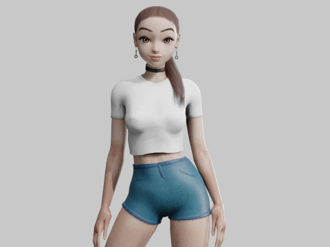 Pretty teen Woman V15584 3D Model