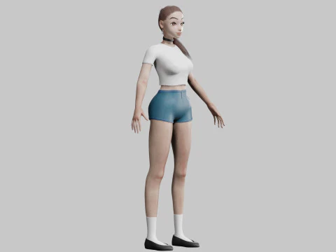 सुंदर किशोर महिला V15584 3D मॉडल