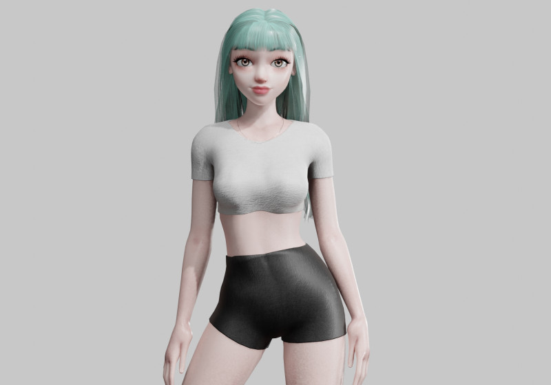 Pretty Young woman V25038 Modelo 3D .c4d .max .obj .3ds .fbx .stl .blend
