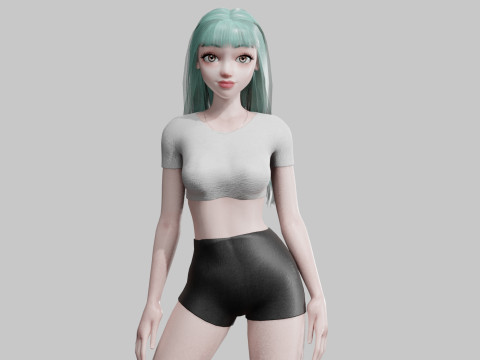 Pretty Young woman V25038 3D 모델