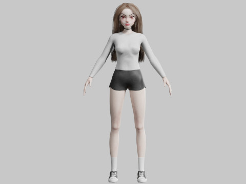 Standard cute Woman V29972 3D 모델