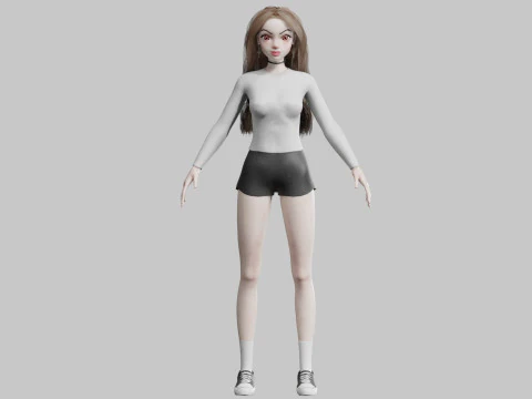 Standard cute Woman V29972 3D Model