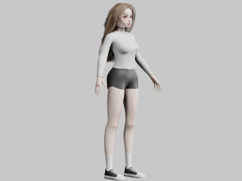 Standard cute Woman V29972 3D Model