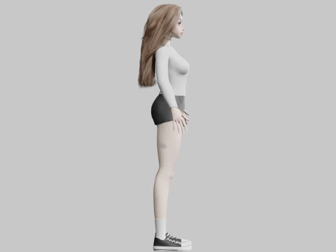 Standard cute Woman V29972 3D Model