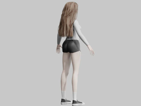 Standard cute Woman V29972 3D Model