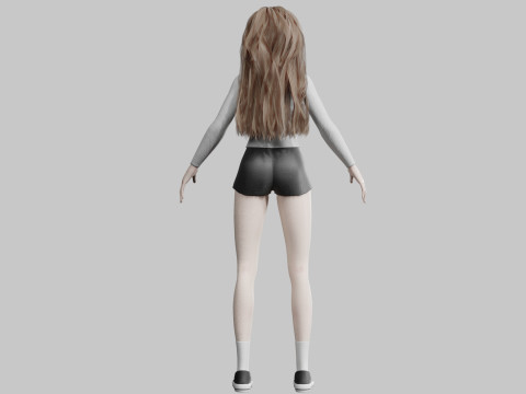 Standard cute Woman V29972 3D 모델