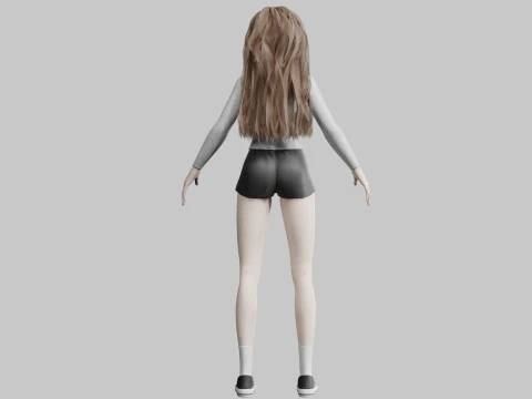 Standard cute Woman V29972 3D Model
