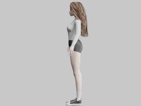 Standard cute Woman V29972 3D Model