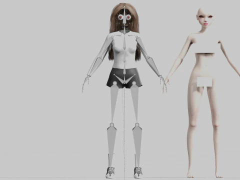Standard cute Woman V29972 3D Model