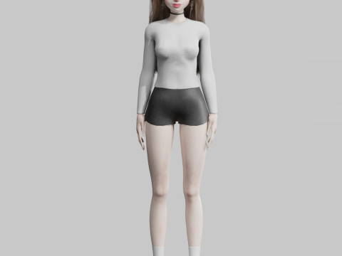 Standard cute Woman V29972 3D 모델