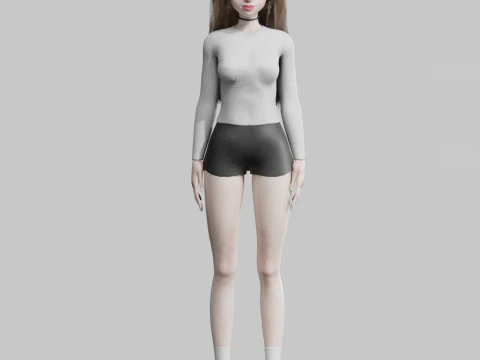 Standard cute Woman V29972 3D Model