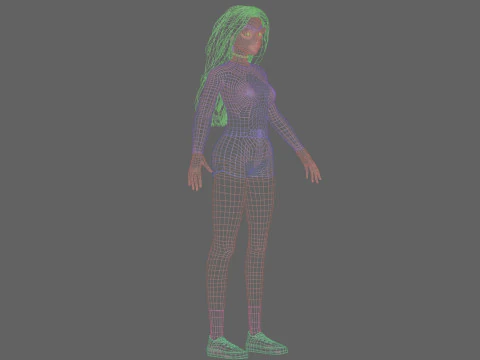 Standard cute Woman V29972 3D Model
