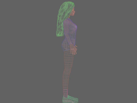 Standard cute Woman V29972 3D Model