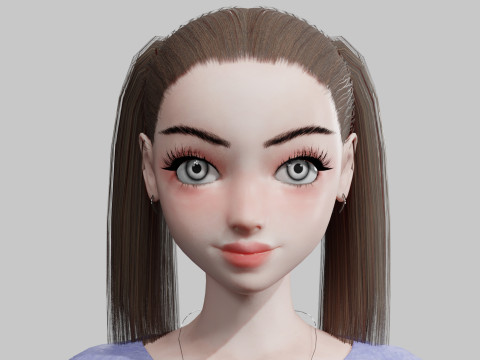 Stylized cute Woman V17009 3D Модель