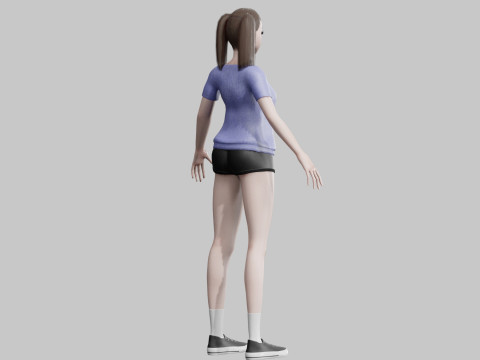 Stylized cute Woman V17009 3D Модель