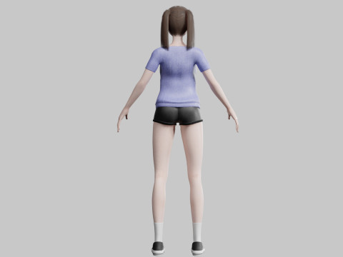 Stylized cute Woman V17009 3D Модель