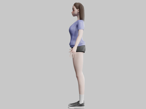 Stylized cute Woman V17009 3D Модель