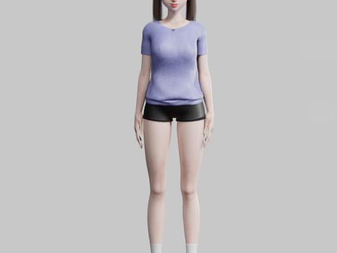 Stylized cute Woman V17009 3D Модель