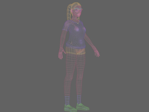 Stylized cute Woman V17009 3D Модель