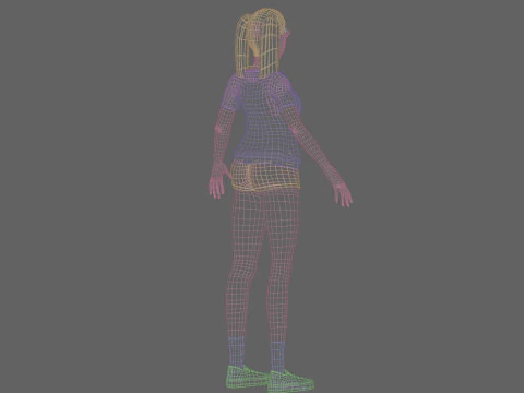 Stylized cute Woman V17009 3D Model