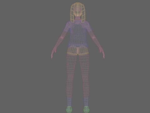 Stylized cute Woman V17009 3D Модель