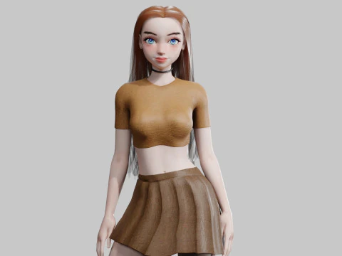 Mulher bonita estilizada V28802 Modelo 3D