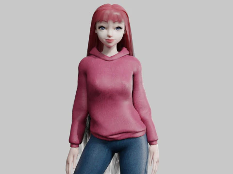 Милая милая женщина V29270 3D Модель