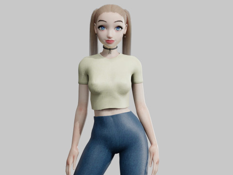 Teen cute Woman V17126 3D Model