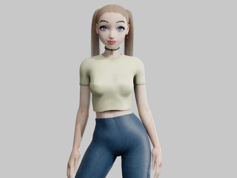 십대 귀여운 여자 V17126 3D 모델