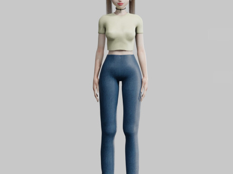 Teen cute Woman V17126 3Dモデル