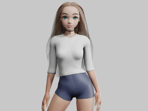 Teen Pretty Woman V28730 3D Model