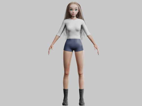 Teen Pretty Woman V28730 3D Modell