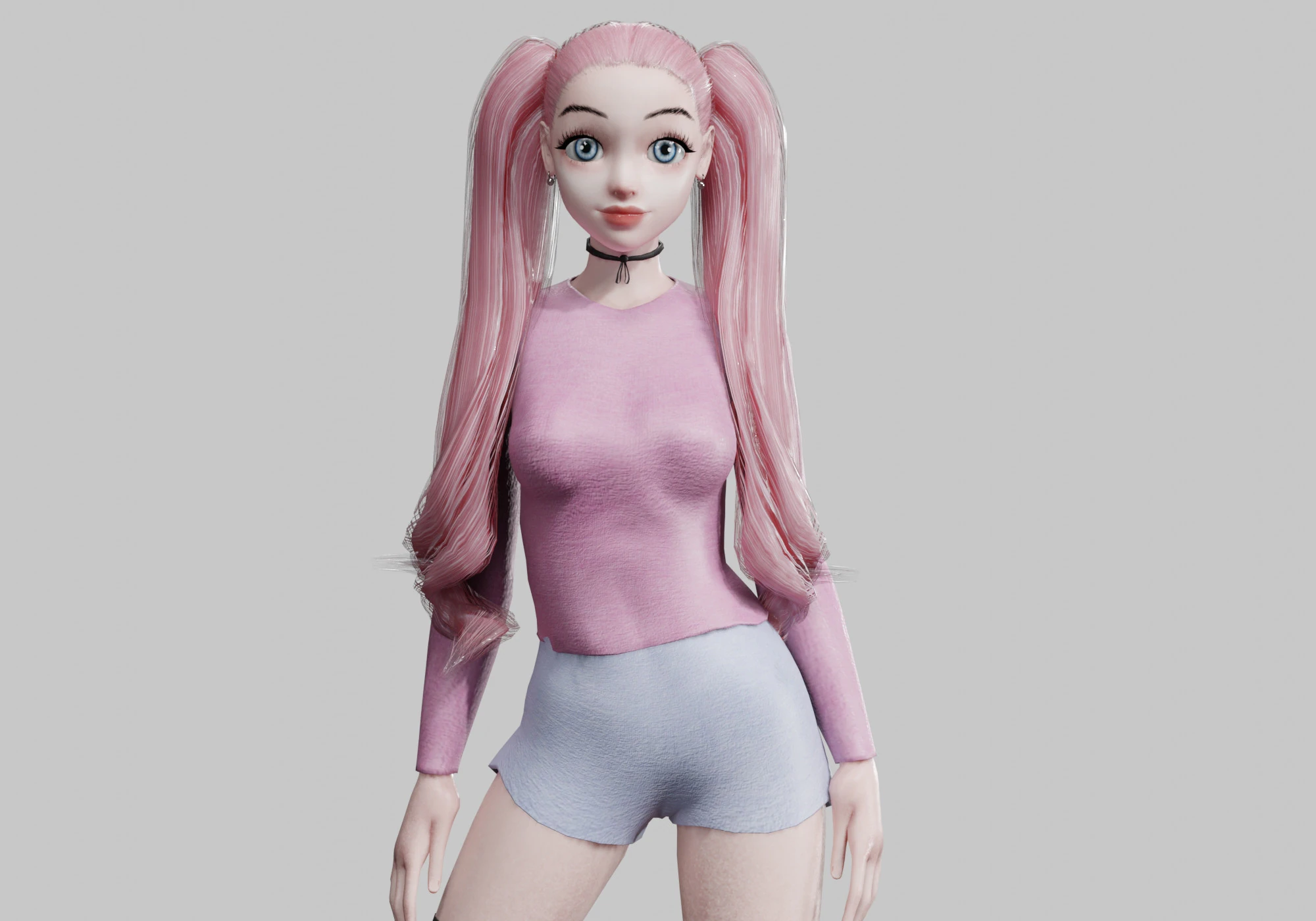 Young cute Woman V23758 3D Model .c4d .max .obj .3ds .fbx .stl .blend 