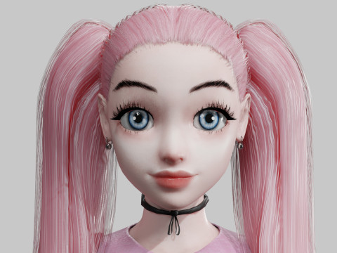 Young cute Woman V23758 3D-Modell