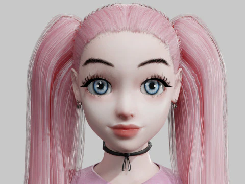 Young cute Woman V23758 3D Model