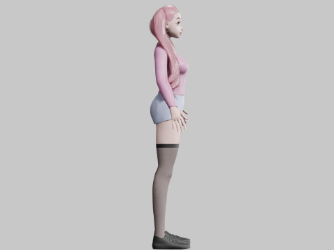 Young cute Woman V23758 3D-Modell