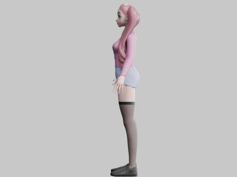 Young cute Woman V23758 3D-Modell