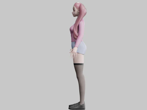 Young cute Woman V23758 3D Model