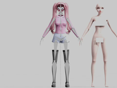 Young cute Woman V23758 3D Model