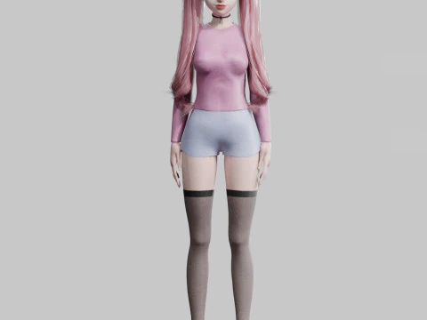 Young cute Woman V23758 3D Model