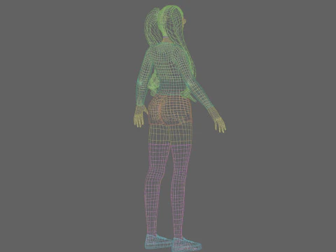 Young cute Woman V23758 3D Model