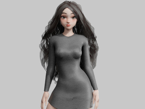 Young Pretty Woman V34993 3D 모델