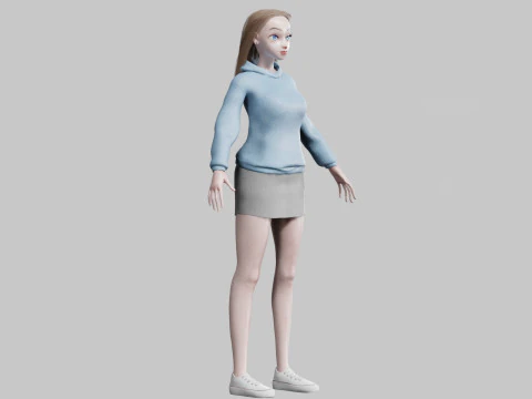 Basic classic woman V29758 3D Model