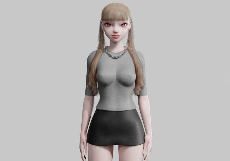 Basic cool woman V31616 3D Model .c4d .max .obj .3ds .fbx .stl .blend
