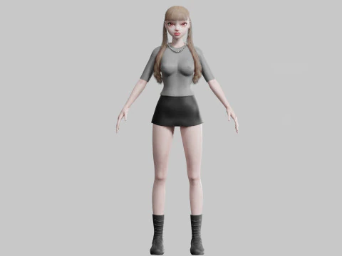 Basic cool woman V31616 3D Model
