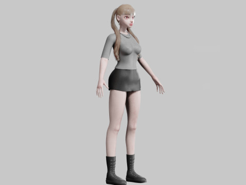 Basic cool woman V31616 3D Model