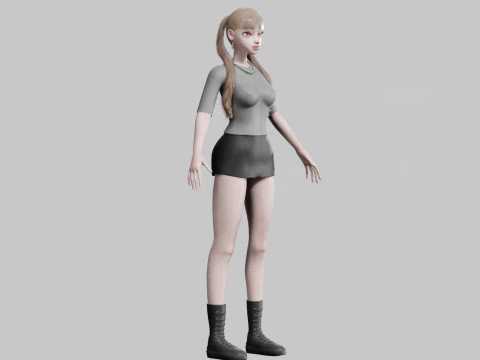 Basic cool woman V31616 3D Model