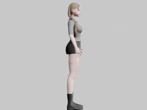 Basic cool woman V31616 3D Model