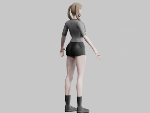 Basic cool woman V31616 3D Model